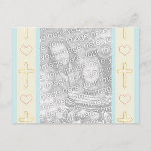 Boy's Baptism Invitation Postcard