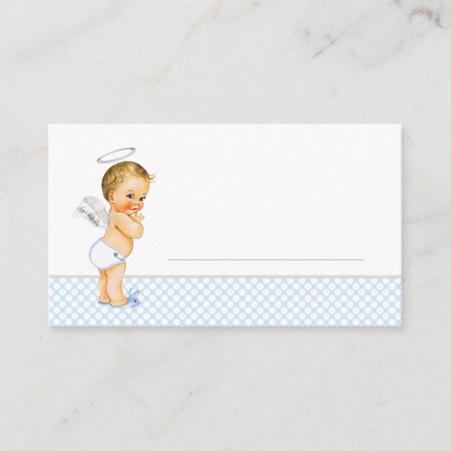Boys Baptism Table Cards Place Cards (Front)