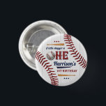 Boys Baseball 1st Birthday Button<br><div class="desc">Celebrate in style with these fun and very trendy 1st birthday buttons. The design is easy to personalize with your special event wording and your guests will be thrilled when they see these fabulous buttons. Matching items can be found in the collection.</div>