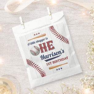 Boys Baseball 1st Birthday Favor Bag