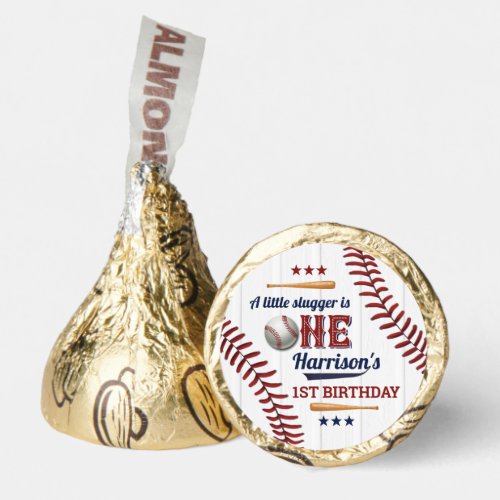 Boys Baseball 1st Birthday Hersheys Kisses