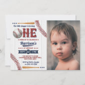 Boys Baseball 1st Birthday Photo Invitation | Zazzle