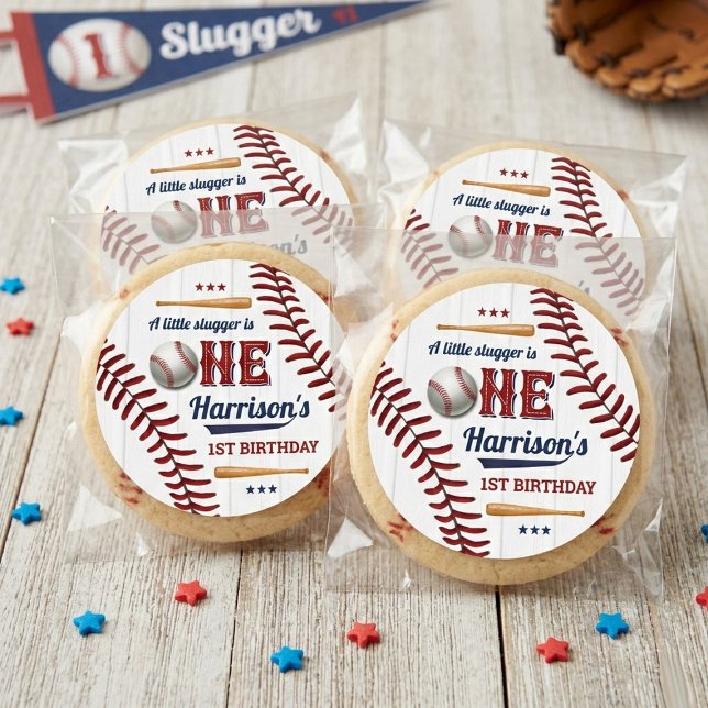 Boys Baseball 1st Birthday small 0.75" stickers (Creator Uploaded)