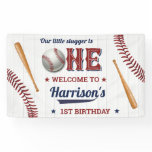 Boys Baseball 1st Birthday Welcome Banner