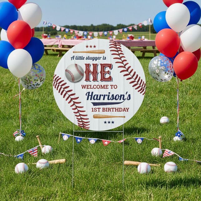 Boys Baseball 1st Birthday Welcome Sign (Creator Uploaded)
