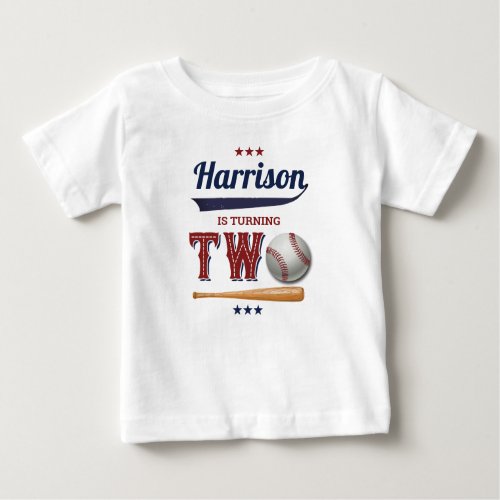 Boys Baseball 2nd Birthday Baby T_Shirt