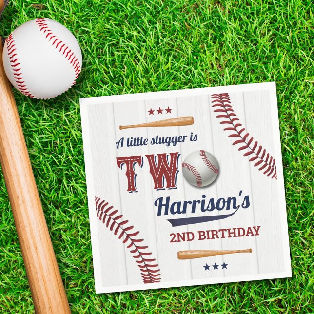 Boys Baseball 2nd Birthday Napkins (Creator Uploaded)