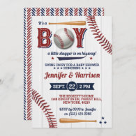 Boys Baseball Baby Shower Invitation