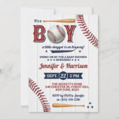 Boys Baseball Baby Shower Invitation (Front)