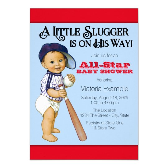 Boys Baseball Baby Shower Invitation