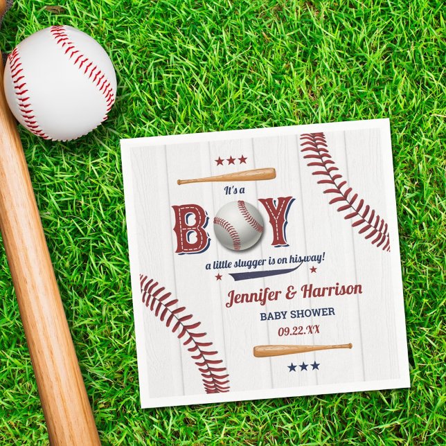 Boys Baseball Baby Shower Napkins (Creator Uploaded)