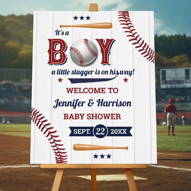 Boys Baseball Baby Shower Welcome Foam Board (Creator Uploaded)
