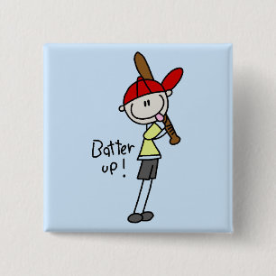 Boys Baseball Batter Up Tshirts and Gifts Pinback Button