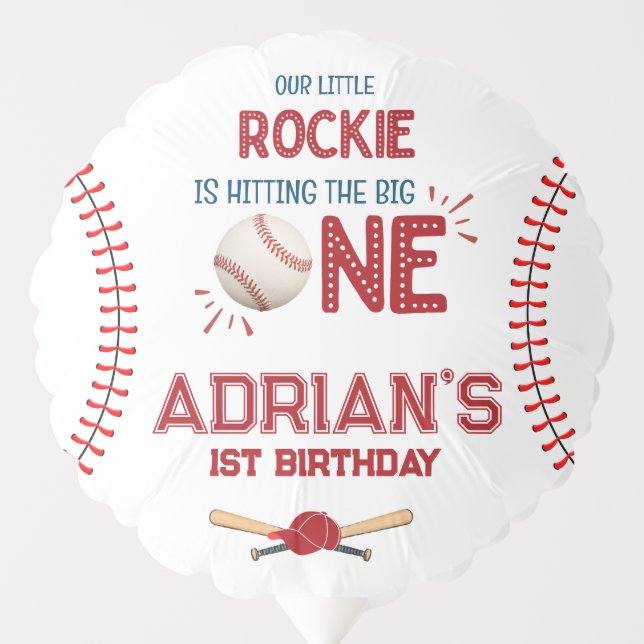 Boys Baseball Birthday Balloon (Front)