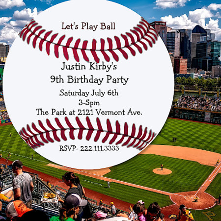 Boy's Baseball Birthday Party Invitation