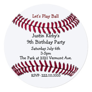 Birthday Party Invitations Baseball 8