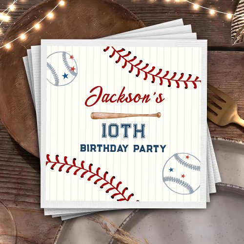 Boys Baseball Birthday Party Napkins