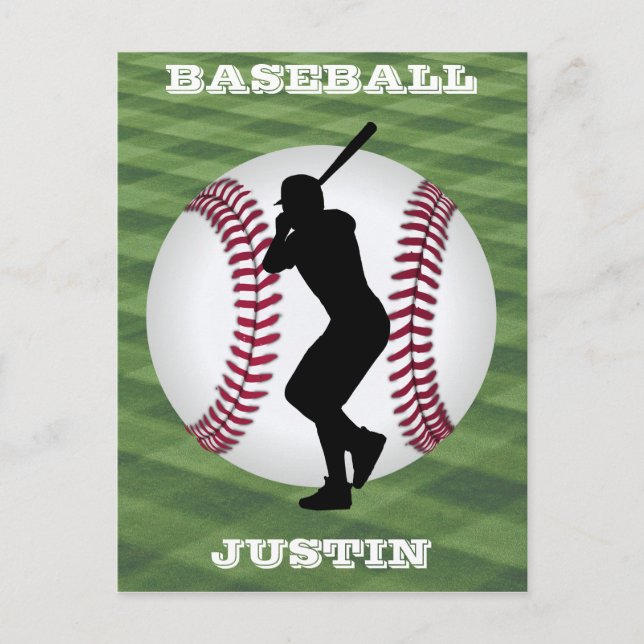 Boys Baseball Custom Postcard (Front)