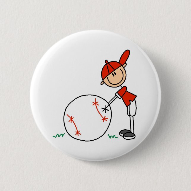 Boys Baseball Customize Pinback Button (Front)