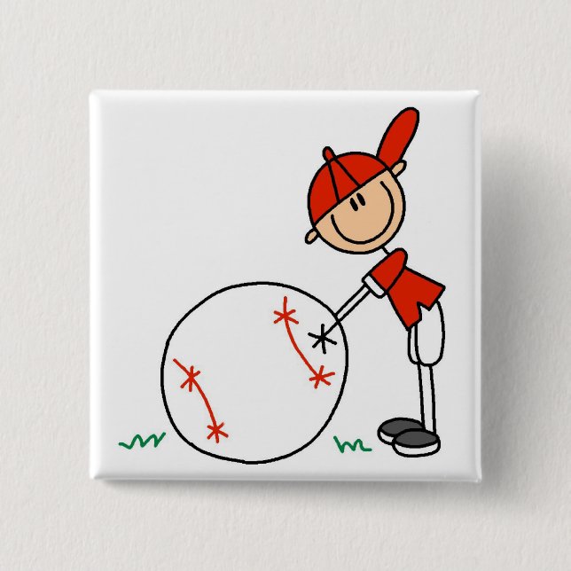 Boys Baseball Customize Tshirts and Gifts Pinback Button (Front)