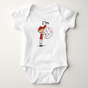 Boy's Baseball I'm 1 Baby Bodysuit