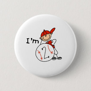 Boy's Baseball I'm 2 Button