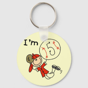 Boy's Baseball I'm 5 Tshirts and Gifts Keychain