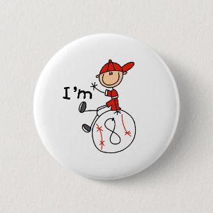 Boys Baseball I'm 8 Button
