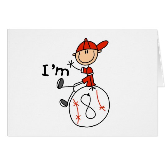 Boys Baseball I'm 8 Cards (Front Horizontal)