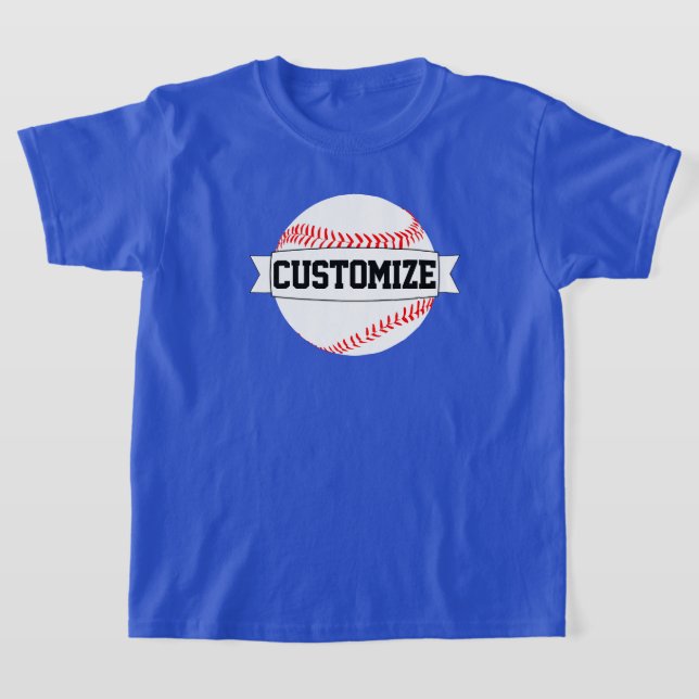 Boys' Baseball Player Custom Team/School Name T-Shirt (Laydown)