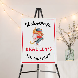 Boys Baseball Sports Birthday Party Welcome Sign
