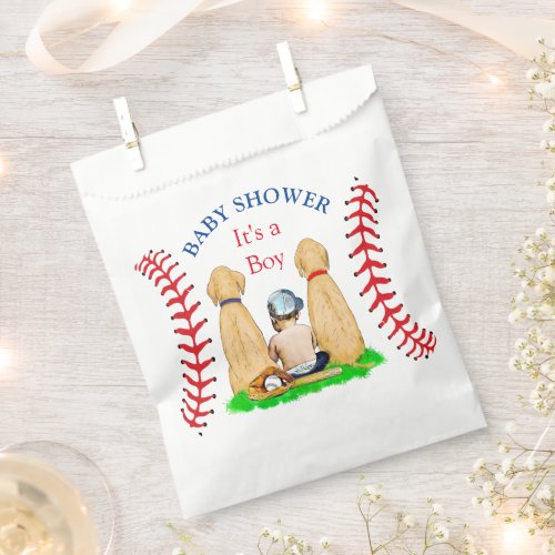 Boys Baseball Themed Baby Shower 2 Labs and Baby Favor Bag