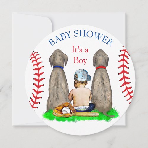 Boys Baseball Themed Baby Shower Invitation