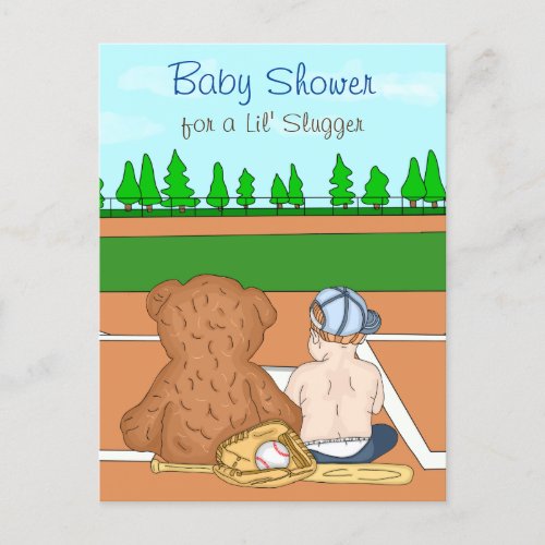 Boys Baseball Themed Baby Shower  Postcard