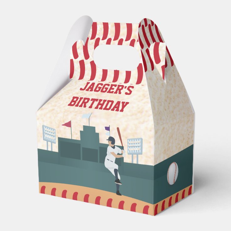 Boys Baseball Themed Party Favor Box Zazzle