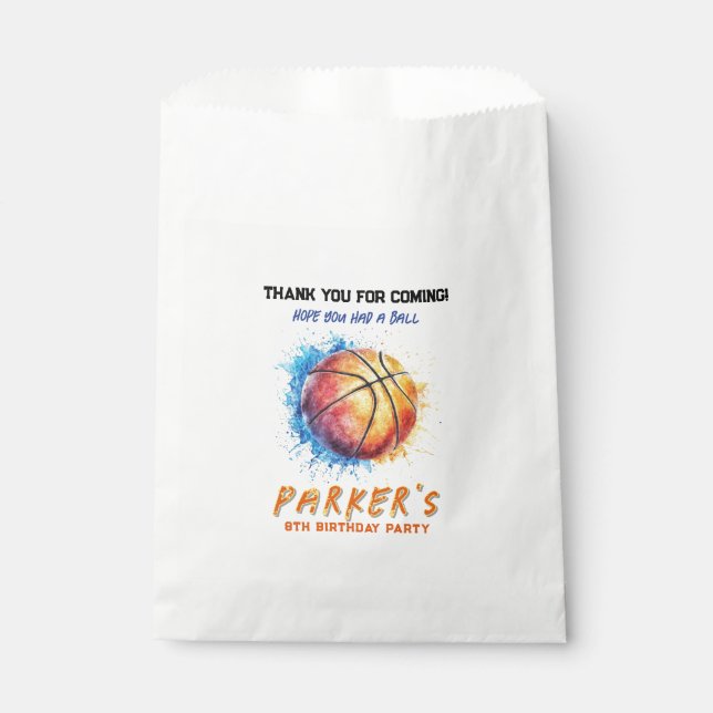 Boys Basketball Birthday Favor Bag (Front)