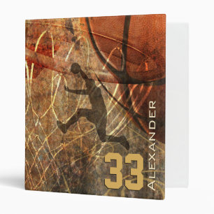 boys' basketball slam dunk personalized binder