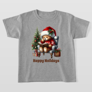 Boys bear Christmas add text T-Shirt