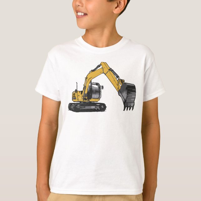 Boy's Big Caterpillar Excavator T-Shirt (Front)