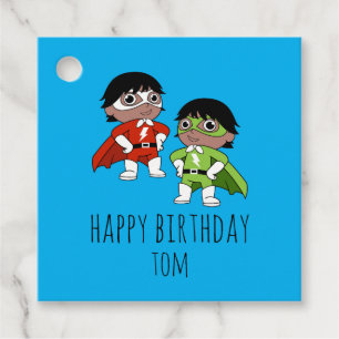 Boys Birthday Action Hero Favor Tags