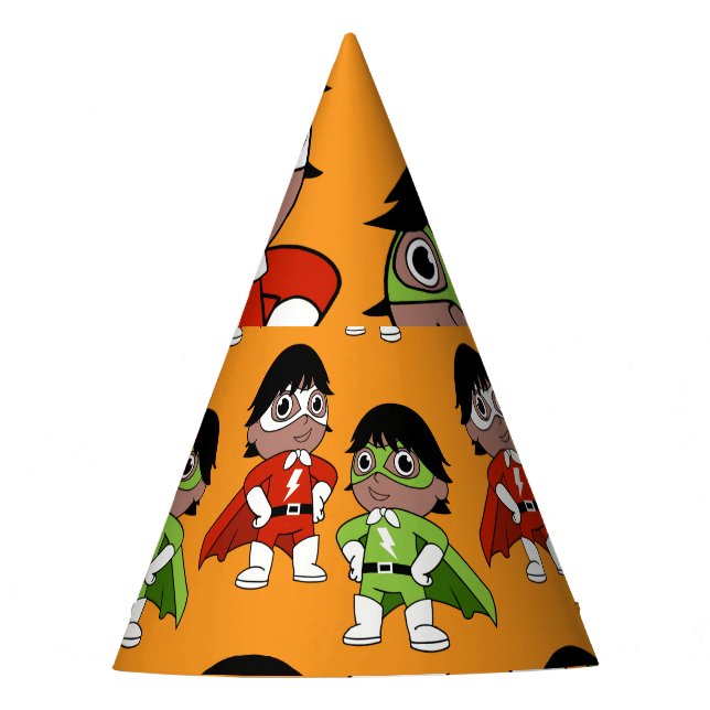 Boys Birthday Action Hero Party Hat (Front)