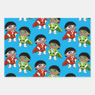 Boys Birthday Action Hero Wrapping Paper Sheets