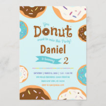 Boy's Birthday - Donut Party - Invitation