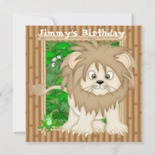 Boy's Birthday Lion Invitations