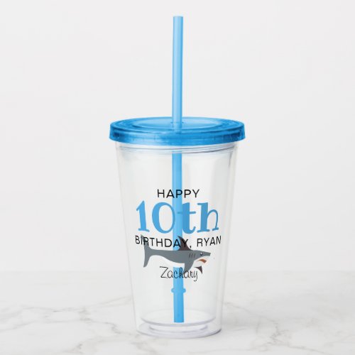 Boys Birthday Party Age Personalized Favor Acrylic Tumbler