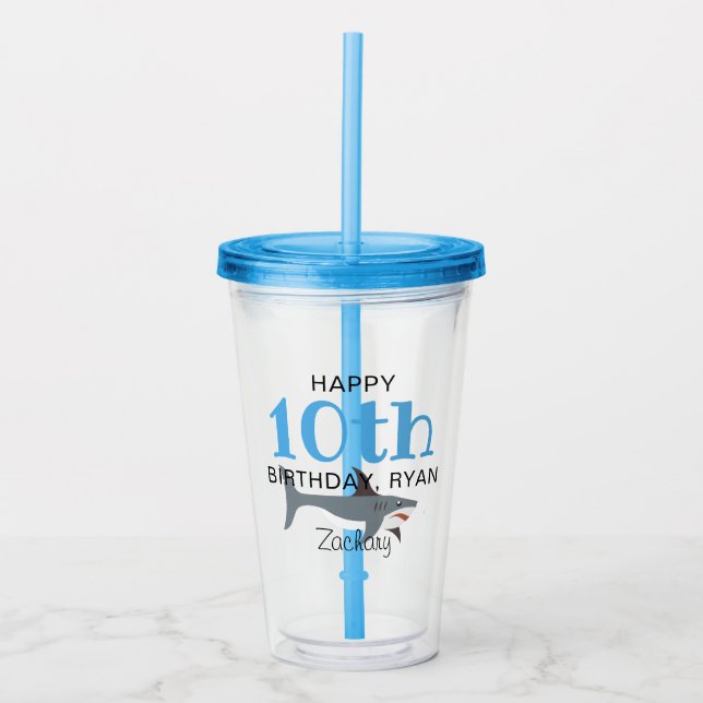 Boys Birthday Party Age Personalized Favor Acrylic Tumbler (Front)