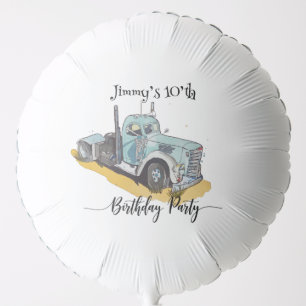 Boys Birthday Party Blue Semi Truck Balloon