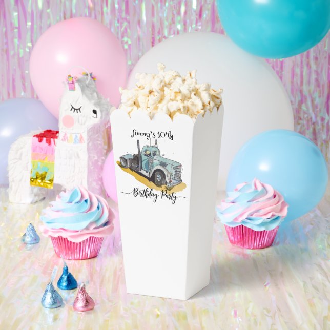 Boys Birthday Party Blue Semi Truck Favor Boxes (Party)