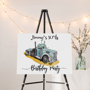 Boys Birthday Party Blue Semi Truck Foam Board