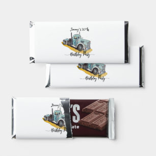 Boys Birthday Party Blue Semi Truck Hershey Bar Favors